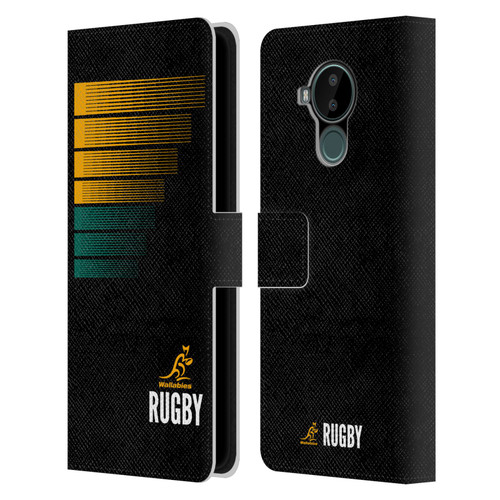 Australia National Rugby Union Team Crest Rugby Green Yellow Leather Book Wallet Case Cover For Nokia C30