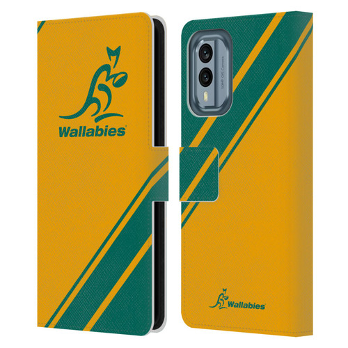 Australia National Rugby Union Team Crest Stripes Leather Book Wallet Case Cover For Nokia X30