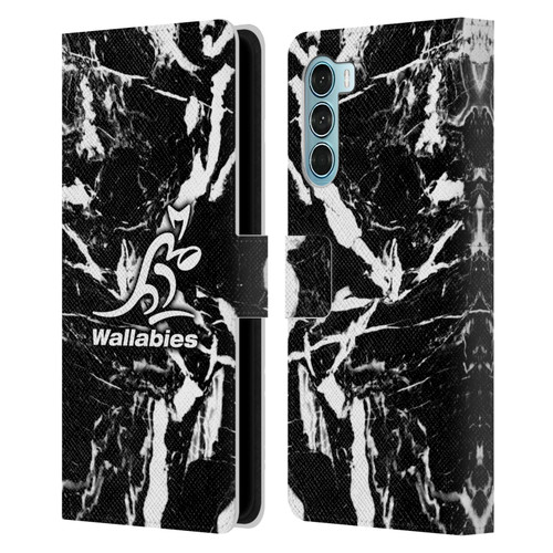 Australia National Rugby Union Team Crest Black Marble Leather Book Wallet Case Cover For Motorola Edge S30 / Moto G200 5G