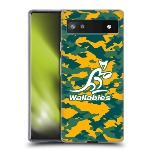 Australia National Rugby Union Team Crest Camouflage Soft Gel Case for Google Pixel 6a