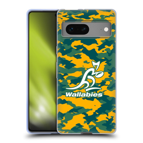 Australia National Rugby Union Team Crest Camouflage Soft Gel Case for Google Pixel 7