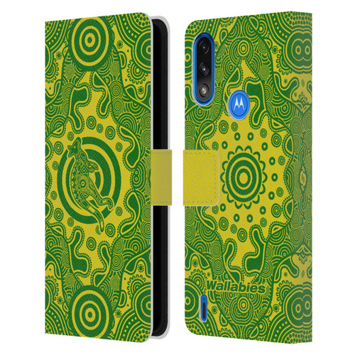 Australia National Rugby Union Team Crest First Nations Leather Book Wallet Case Cover For Motorola Moto E7 Power / Moto E7i Power