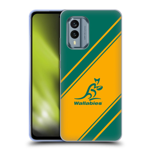 Australia National Rugby Union Team Crest Stripes Soft Gel Case for Nokia X30