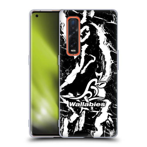 Australia National Rugby Union Team Crest Black Marble Soft Gel Case for OPPO Find X2 Pro 5G