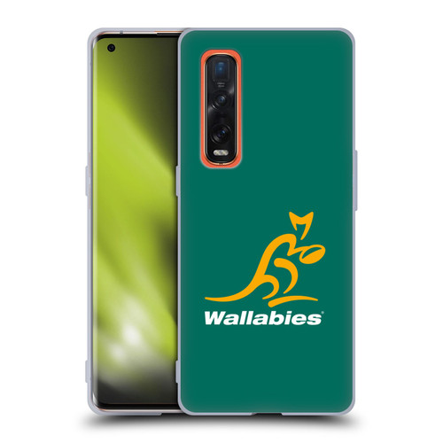 Australia National Rugby Union Team Crest Plain Green Soft Gel Case for OPPO Find X2 Pro 5G