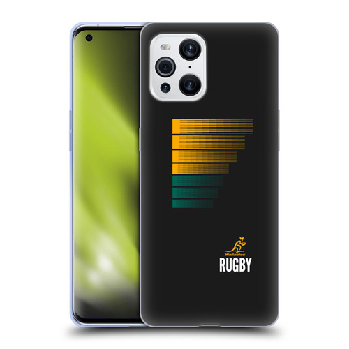 Australia National Rugby Union Team Crest Rugby Green Yellow Soft Gel Case for OPPO Find X3 / Pro