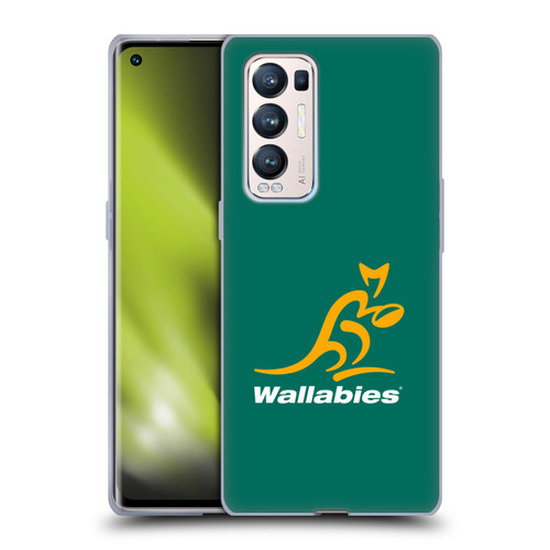 Australia National Rugby Union Team Crest Plain Green Soft Gel Case for OPPO Find X3 Neo / Reno5 Pro+ 5G