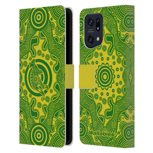 Australia National Rugby Union Team Crest First Nations Leather Book Wallet Case Cover For OPPO Find X5