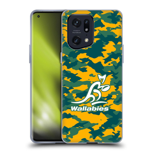 Australia National Rugby Union Team Crest Camouflage Soft Gel Case for OPPO Find X5 Pro