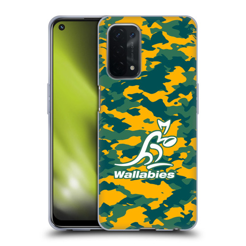 Australia National Rugby Union Team Crest Camouflage Soft Gel Case for OPPO A54 5G