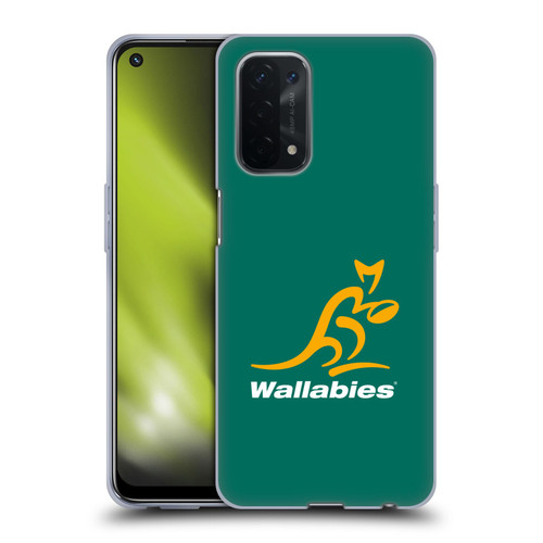 Australia National Rugby Union Team Crest Plain Green Soft Gel Case for OPPO A54 5G