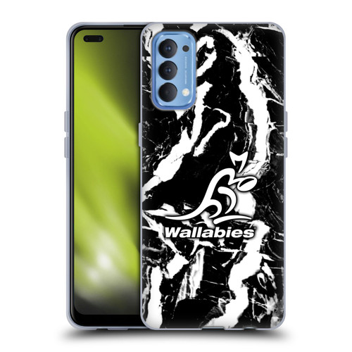 Australia National Rugby Union Team Crest Black Marble Soft Gel Case for OPPO Reno 4 5G