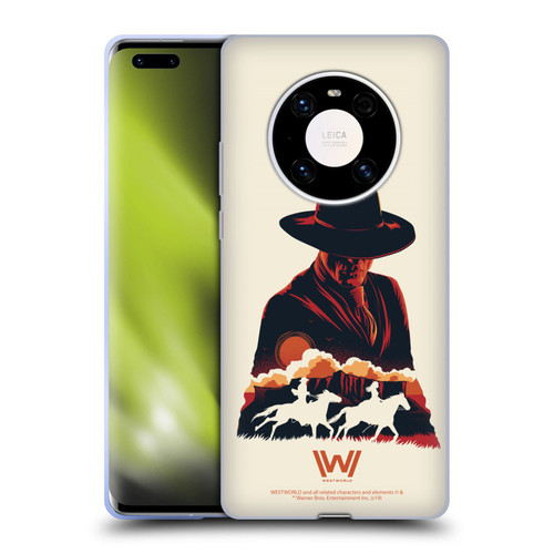Westworld Graphics Man In Black Soft Gel Case for Huawei Mate 40 Pro 5G