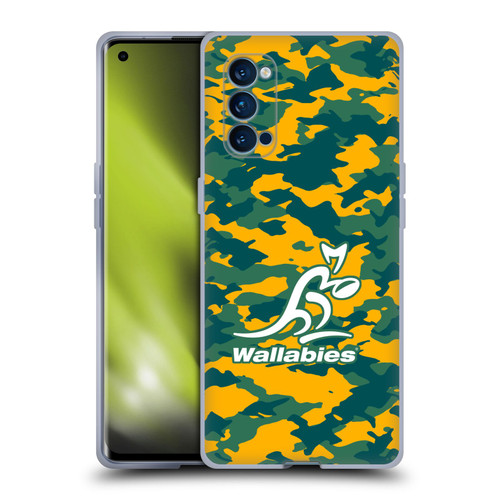 Australia National Rugby Union Team Crest Camouflage Soft Gel Case for OPPO Reno 4 Pro 5G