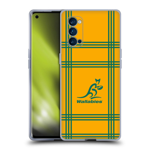 Australia National Rugby Union Team Crest Tartan Soft Gel Case for OPPO Reno 4 Pro 5G