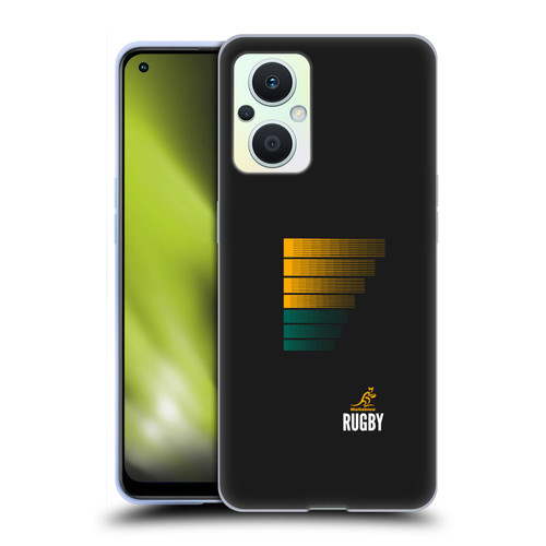 Australia National Rugby Union Team Crest Rugby Green Yellow Soft Gel Case for OPPO Reno8 Lite