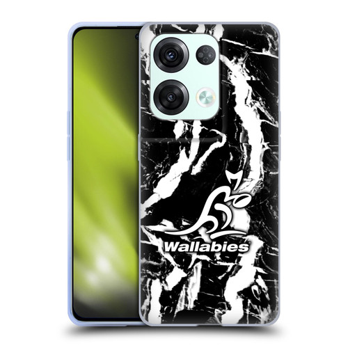 Australia National Rugby Union Team Crest Black Marble Soft Gel Case for OPPO Reno8 Pro