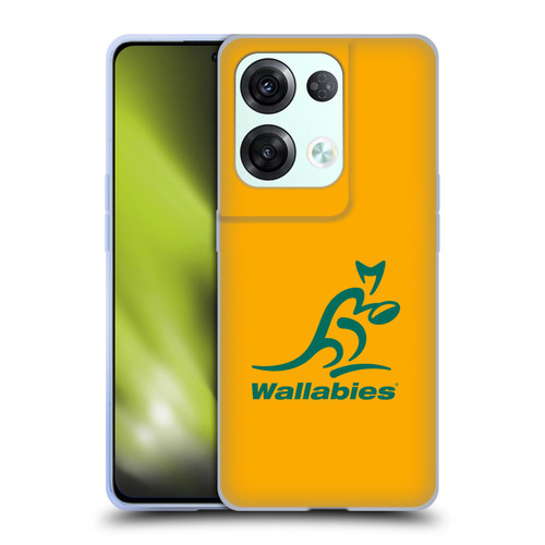 Australia National Rugby Union Team Crest Plain Yellow Soft Gel Case for OPPO Reno8 Pro