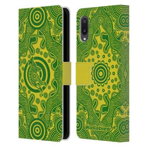 Australia National Rugby Union Team Crest First Nations Leather Book Wallet Case Cover For Samsung Galaxy A02/M02 (2021)