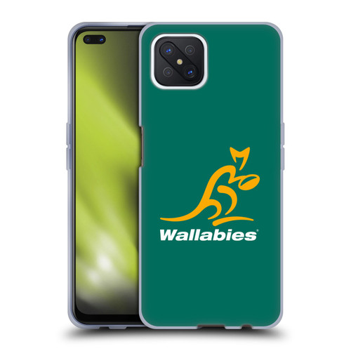 Australia National Rugby Union Team Crest Plain Green Soft Gel Case for OPPO Reno4 Z 5G