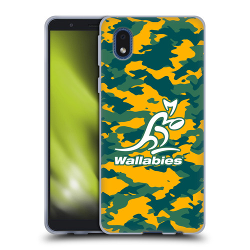 Australia National Rugby Union Team Crest Camouflage Soft Gel Case for Samsung Galaxy A01 Core (2020)