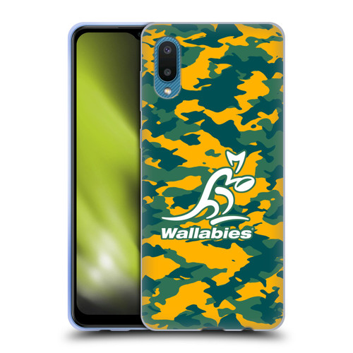 Australia National Rugby Union Team Crest Camouflage Soft Gel Case for Samsung Galaxy A02/M02 (2021)