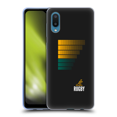 Australia National Rugby Union Team Crest Rugby Green Yellow Soft Gel Case for Samsung Galaxy A02/M02 (2021)
