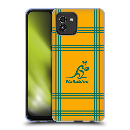 Australia National Rugby Union Team Crest Tartan Soft Gel Case for Samsung Galaxy A03 (2021)