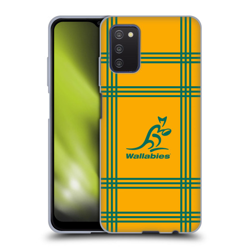 Australia National Rugby Union Team Crest Tartan Soft Gel Case for Samsung Galaxy A03s (2021)