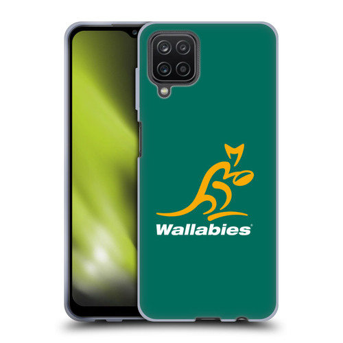 Australia National Rugby Union Team Crest Plain Green Soft Gel Case for Samsung Galaxy A12 (2020)