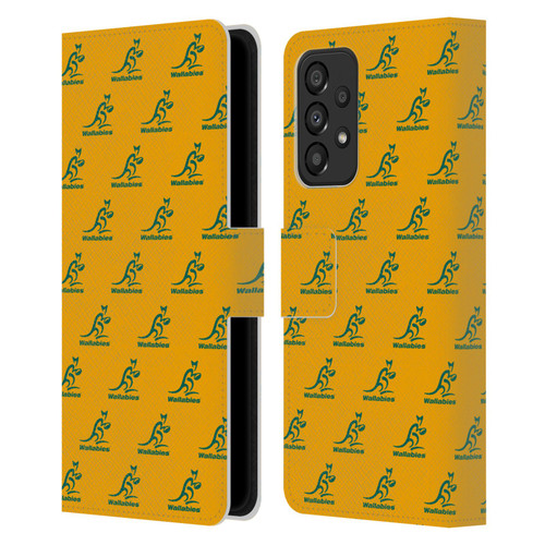 Australia National Rugby Union Team Crest Pattern Leather Book Wallet Case Cover For Samsung Galaxy A33 5G (2022)