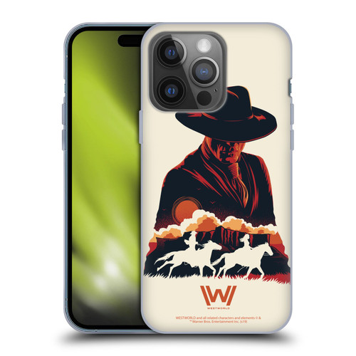 Westworld Graphics Man In Black Soft Gel Case for Apple iPhone 14 Pro
