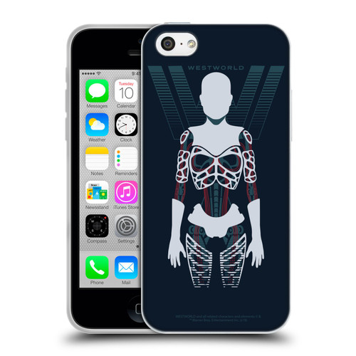 Westworld Graphics Human Host Soft Gel Case for Apple iPhone 5c