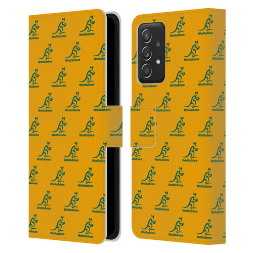 Australia National Rugby Union Team Crest Pattern Leather Book Wallet Case Cover For Samsung Galaxy A53 5G (2022)