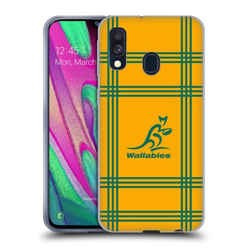 Australia National Rugby Union Team Crest Tartan Soft Gel Case for Samsung Galaxy A40 (2019)