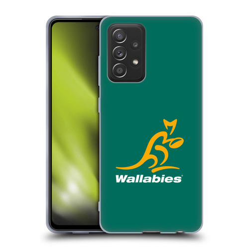 Australia National Rugby Union Team Crest Plain Green Soft Gel Case for Samsung Galaxy A52 / A52s / 5G (2021)