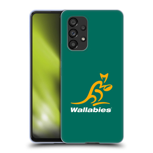 Australia National Rugby Union Team Crest Plain Green Soft Gel Case for Samsung Galaxy A53 5G (2022)