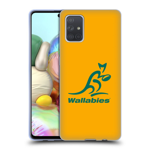 Australia National Rugby Union Team Crest Plain Yellow Soft Gel Case for Samsung Galaxy A71 (2019)