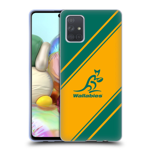 Australia National Rugby Union Team Crest Stripes Soft Gel Case for Samsung Galaxy A71 (2019)