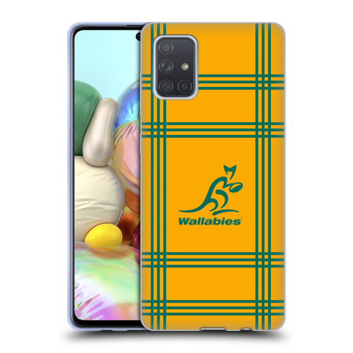 Australia National Rugby Union Team Crest Tartan Soft Gel Case for Samsung Galaxy A71 (2019)