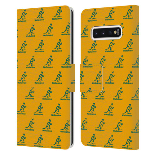 Australia National Rugby Union Team Crest Pattern Leather Book Wallet Case Cover For Samsung Galaxy S10