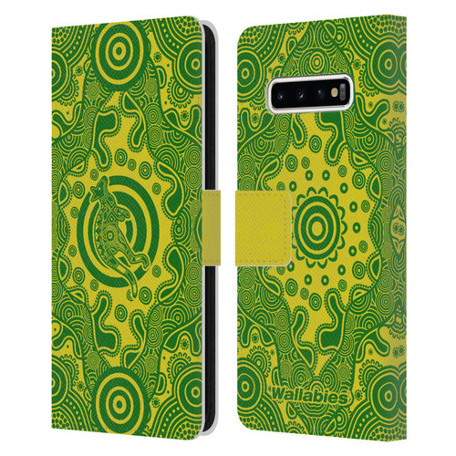 Australia National Rugby Union Team Crest First Nations Leather Book Wallet Case Cover For Samsung Galaxy S10+ / S10 Plus