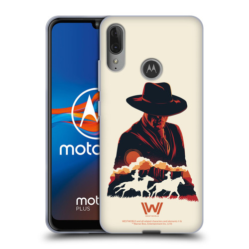 Westworld Graphics Man In Black Soft Gel Case for Motorola Moto E6 Plus