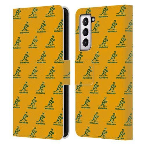 Australia National Rugby Union Team Crest Pattern Leather Book Wallet Case Cover For Samsung Galaxy S21 5G