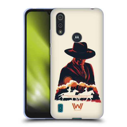 Westworld Graphics Man In Black Soft Gel Case for Motorola Moto E6s (2020)