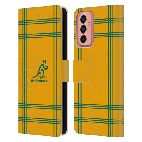 Australia National Rugby Union Team Crest Tartan Leather Book Wallet Case Cover For Samsung Galaxy M13 (2022)