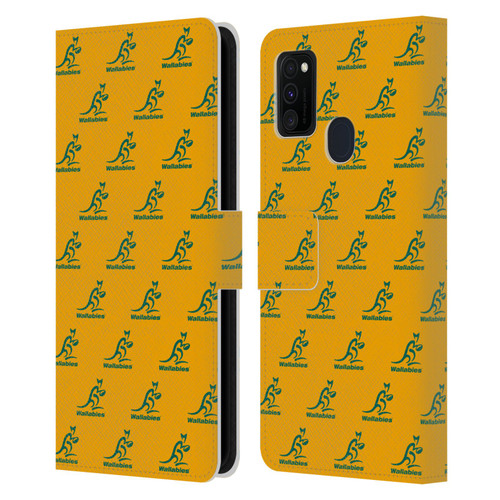 Australia National Rugby Union Team Crest Pattern Leather Book Wallet Case Cover For Samsung Galaxy M30s (2019)/M21 (2020)