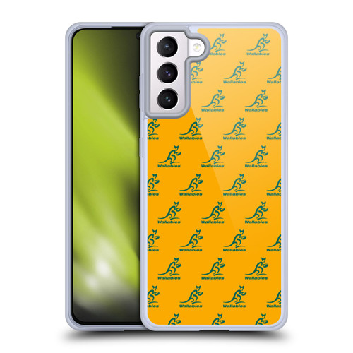 Australia National Rugby Union Team Crest Pattern Soft Gel Case for Samsung Galaxy S21+ 5G