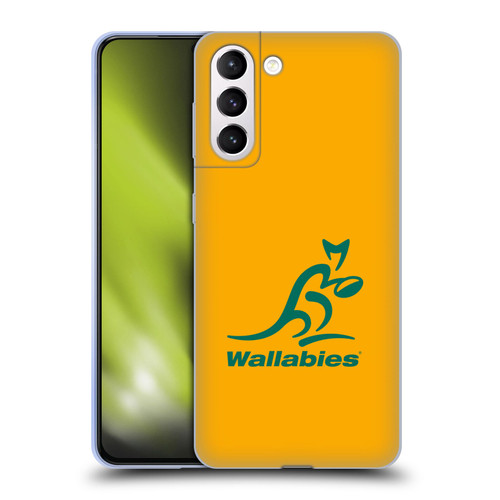 Australia National Rugby Union Team Crest Plain Yellow Soft Gel Case for Samsung Galaxy S21+ 5G