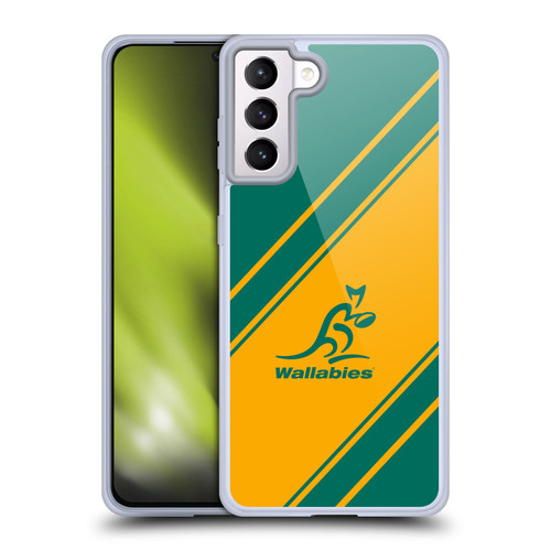 Australia National Rugby Union Team Crest Stripes Soft Gel Case for Samsung Galaxy S21+ 5G